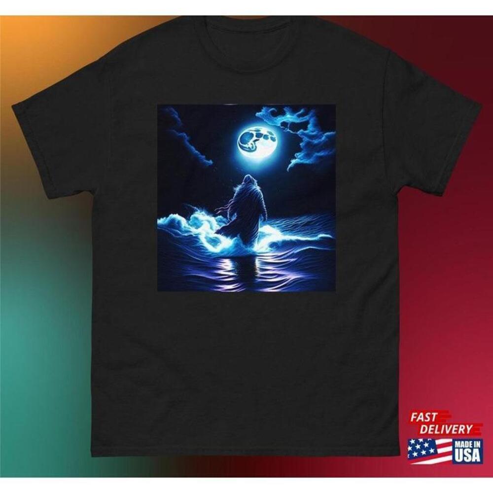 Jesus Walking on Water AI Art Graphic T-Shirt